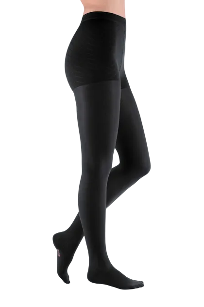 Mediven elegance® - Collant Elástico, Classe 2, Curta (PRETO, PE FECHADA, I)