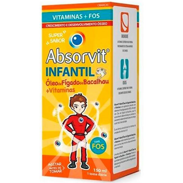 Absorvit Infantil Emulsão Óleo de Fígado de Bacalhau + Vitaminas 150 mL