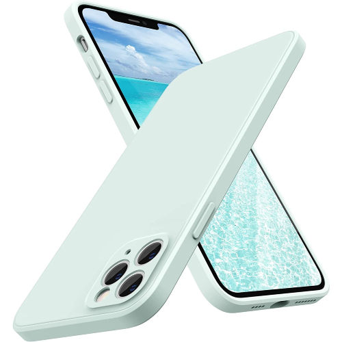 Capa Silicone Líquido 3D iPhone 13 Pro Verde Água