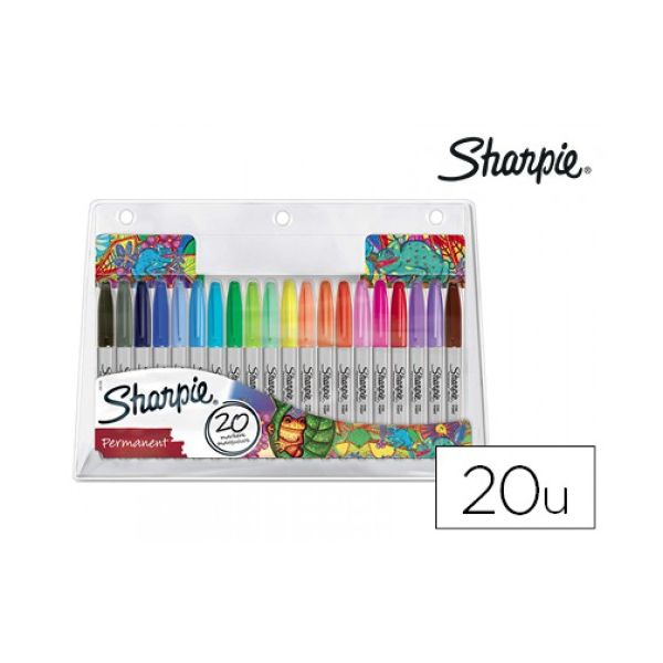 Sharpie Marcadores Permanente Ponta Fina Blister 20 Unidades Cores Sortidas