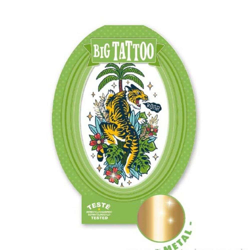 Tatuagem Tigre Metalizada 9cm