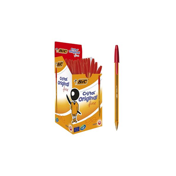 Bic Esferográfica Cristal Original Fine Vermelho 50 Unidade - S8401550