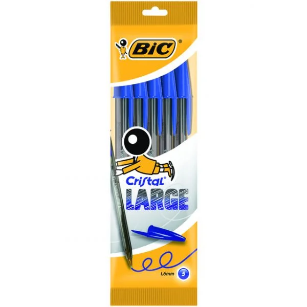 Bic Esferográfica Cristal Large Azul 5 Un.