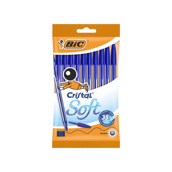 Bic Esferográfica Cristal Soft Azul 10 Un.