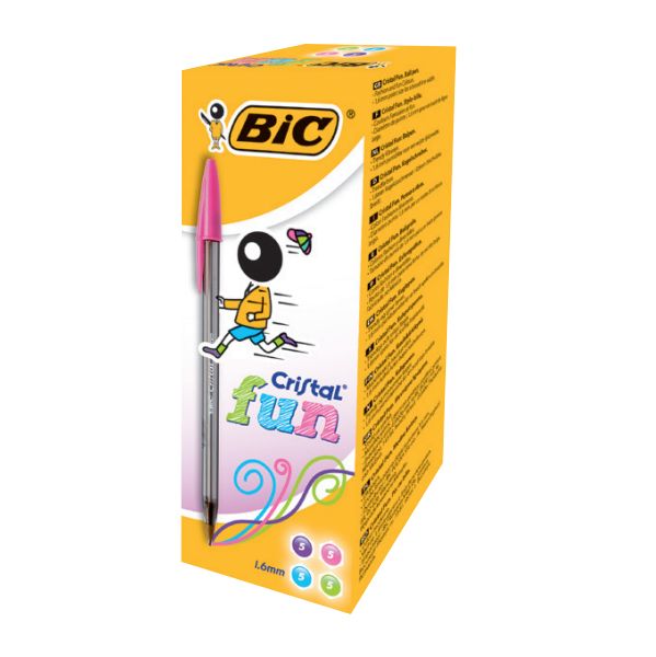 ESFEROGRAFICA BIC CRISTAL LARGE FASHION 1.6mm Rosa 20 Un.