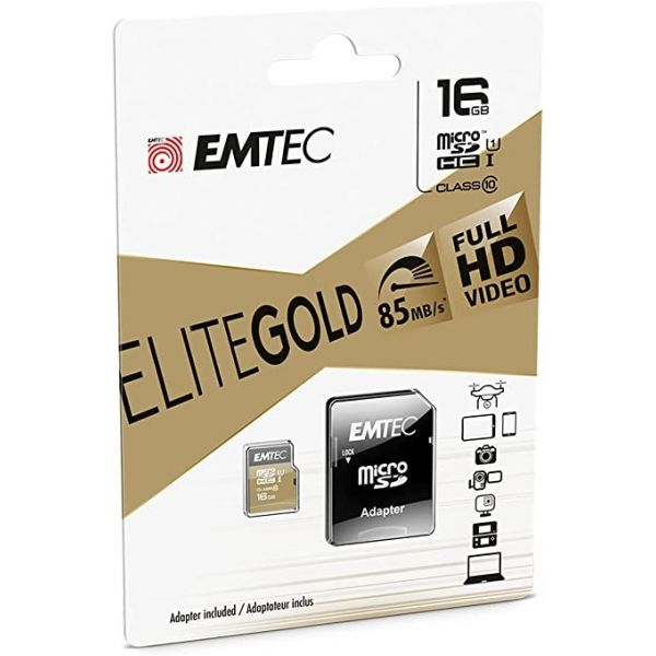 Emtec 16GB Micro SDHC Classe 10 Gold+ 85MB/s