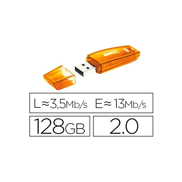 Emtec Pen USB C410 USB 128 GB USB Type-A 2.0 Laranja