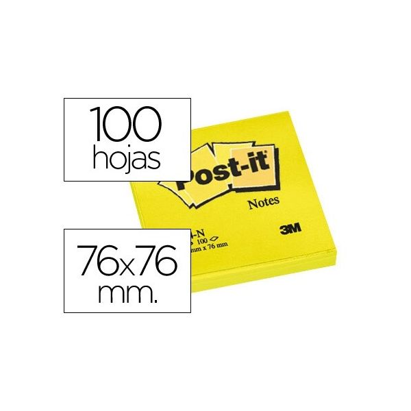 Post-it Bloco Adesivo 654-NY 76x76mm 100 Fls Amarelo
