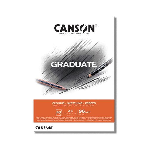 Canson Bloco A4 Graduate Sketching 96Grs 40Fls