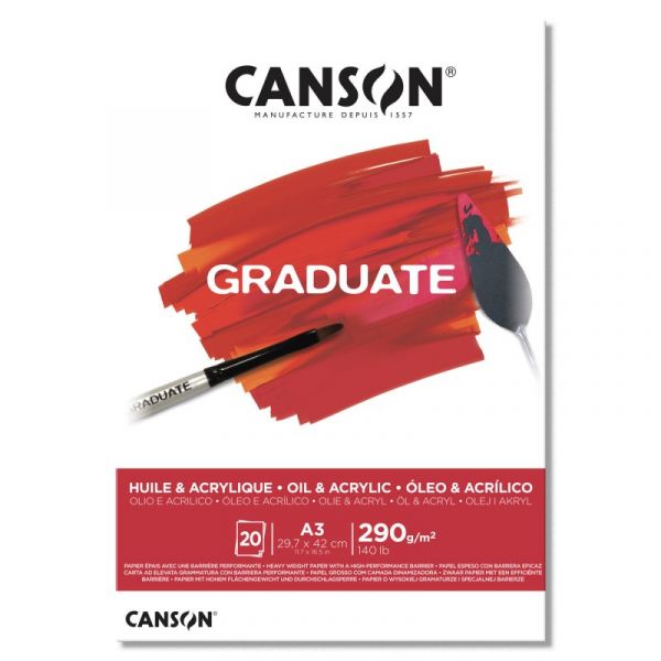 Canson Bloco A3 Graduate Óleo & Acrílico 290Grs 20Fls