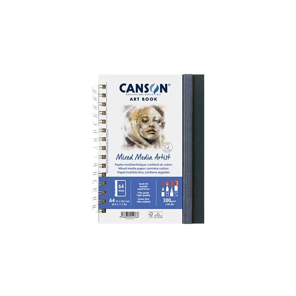 Canson Caderno Artbook Mixed Media Artist A4 300gr 56 Fls 1 Un.
