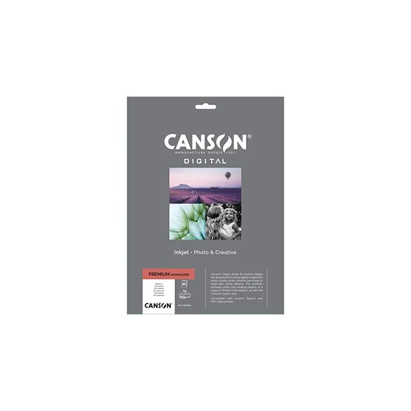 Canson Papel 255gr Foto Premium Highgloss A4 20 Fls 1 Un.