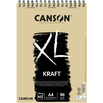 Bloco Espiralado Canson XL Kraft A4 90g 60fls