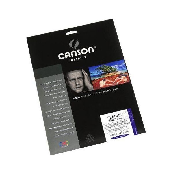 Canson Papel Foto Infinity Platina Fibra Rag A4 310g 10 Folhas