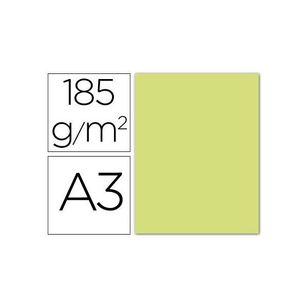 Guarro 50 Fls Cartolina DIN A3 185g Verde Maçã - 54783