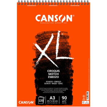Bloco Espiralado Canson XL Croquis A3 90g 120fls