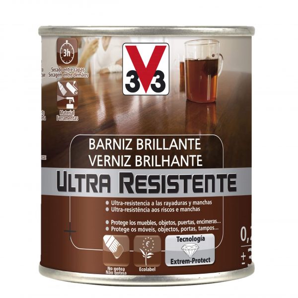 V33 Verniz Interior Brilho Mogno 0.75L