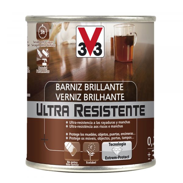 V33 Verniz Ur Inteiror Aqua Brilhante Wengué 0,75L - 20005708