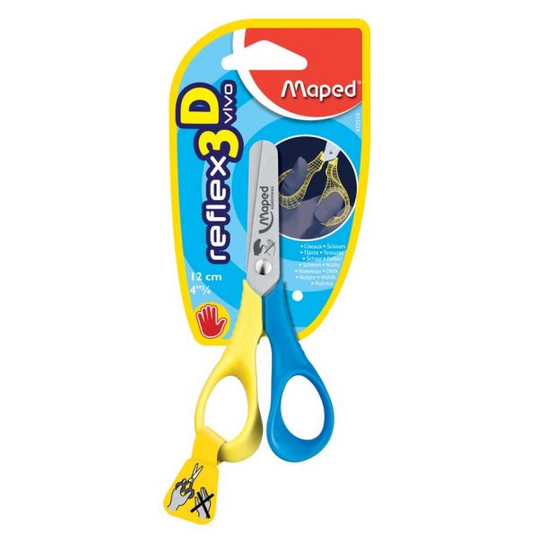 Maped Tesoura Escolar Reflex 3D Vivo p/ Esquerdinos