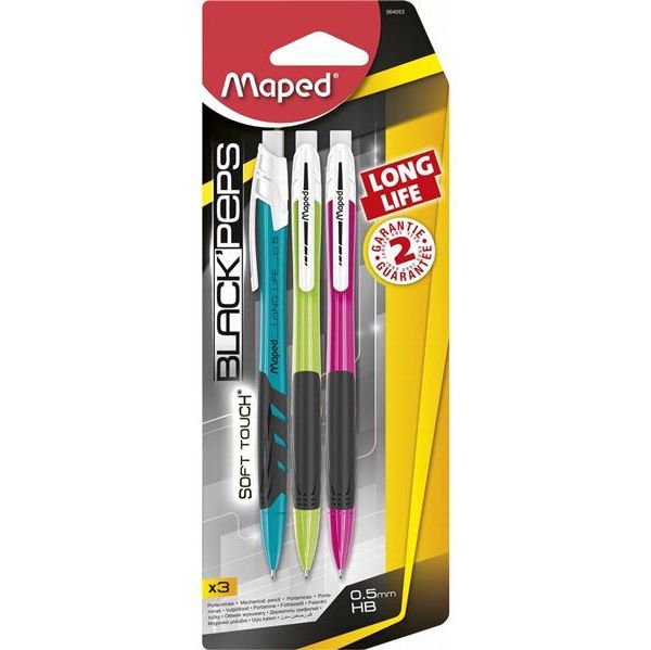 Maped 3 un. Lapiseiras Long Life 5 mm