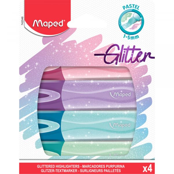 Maped Marcador Glitter Pastel C/4 Cores - MAP742046