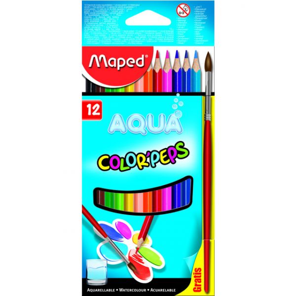 Maped Lápis de Cor Aqua Color Peps 12 un. - 83601101