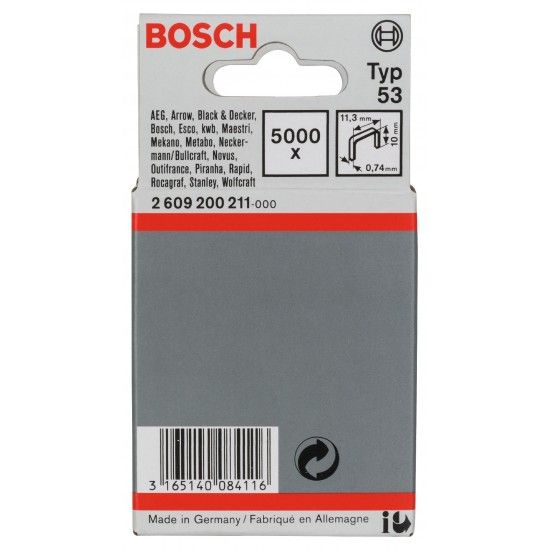 Agrafo de arame fino, tipo 53 refª 2609200211 BOSCH