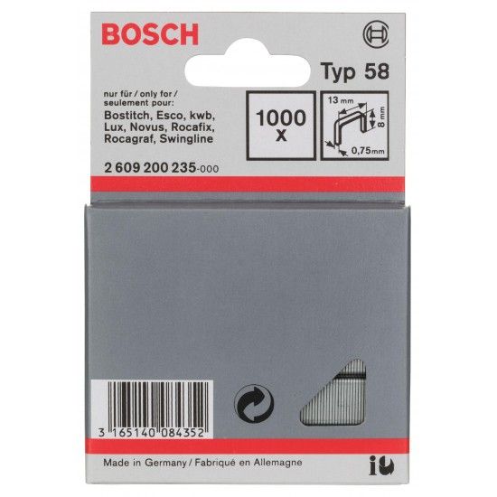 Agrafo de arame fino, tipo 58 refª 2609200235 BOSCH