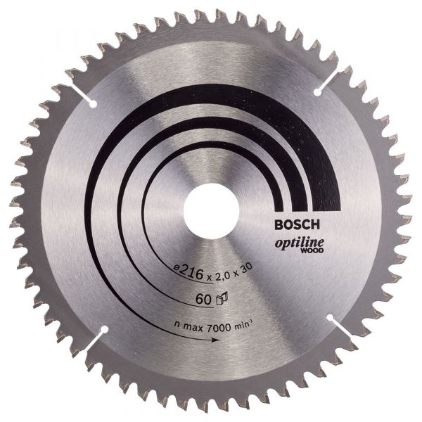 Bosch Professional Optiline Wood B 216x30-60 Mm Lâmina De Serra Circular Prateado