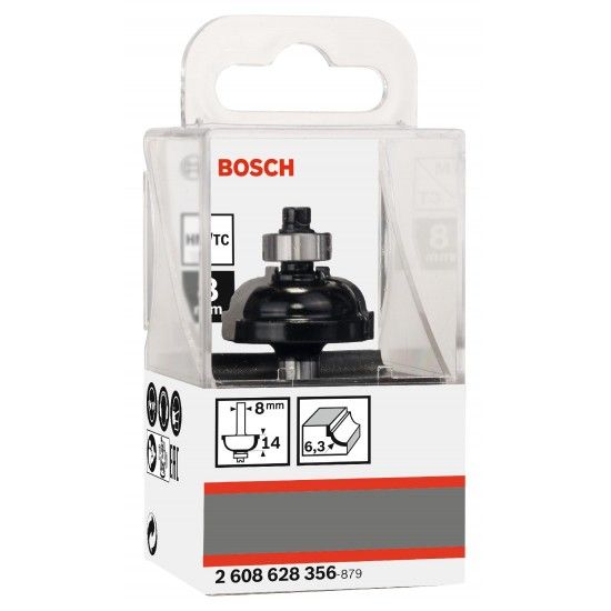 Fresa Bit Classical Cove, R 6.3, Shank 8 mm refª 2608628356 BOSCH