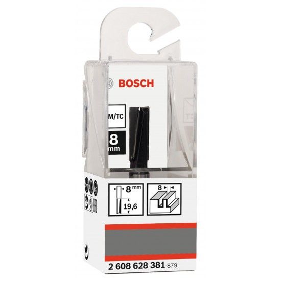 Fresa Straight Bit, Two Flutes, Ø 8 x L 19.6, Shank 8 mm refª 2608628381 BOSCH
