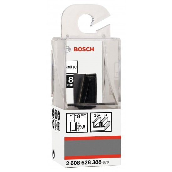 Fresa Straight Bit, Two Flutes, Ø 16 x L 19.6, Shank 8 mm refª 2608628388 BOSCH