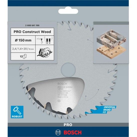 Disco PRO Construct Wood, 150 x 2,4 x 20 mm refª 2608641199 BOSCH