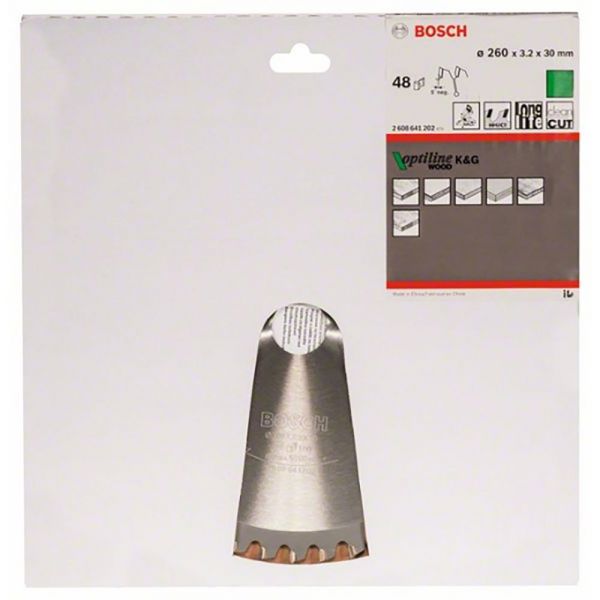 Bosch Professional Op Wo B 260x30-48 Circular Saw Blade Prateado