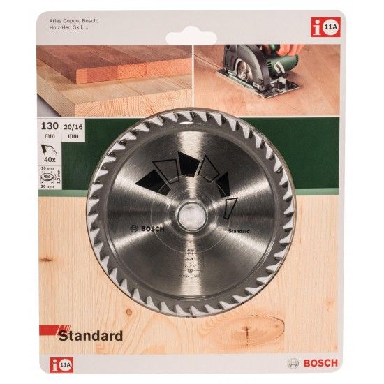 Disco STANDARDD= 130 mm; orifício= 20 mm; de= 40 refª 2609256803 BOSCH