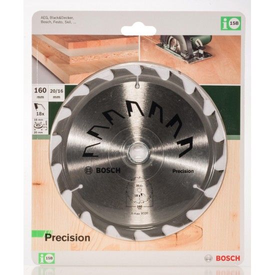 Disco PRECISIOND= 160 mm; orifício= 20 mm; de= 18 refª 2609256855 BOSCH