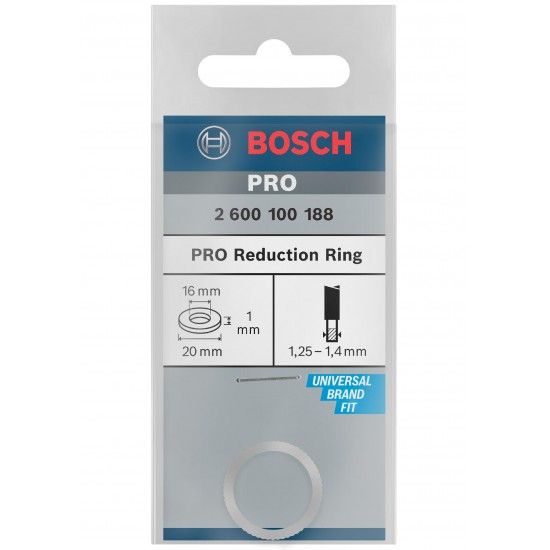 Anel de redução para lâmina de serra circular PRO, 20 x 1 x 16 mm refª 2600100188 BOSCH