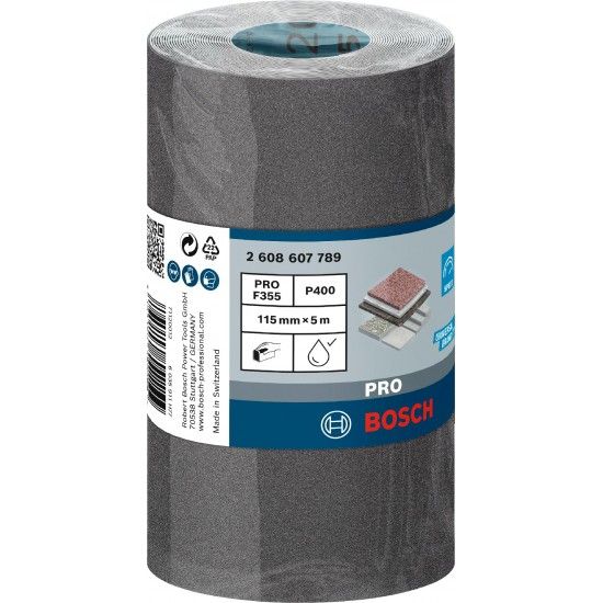 Rolo de lixa PRO C355, 115 mm, 5 m, G400 refª 2608607789 BOSCH