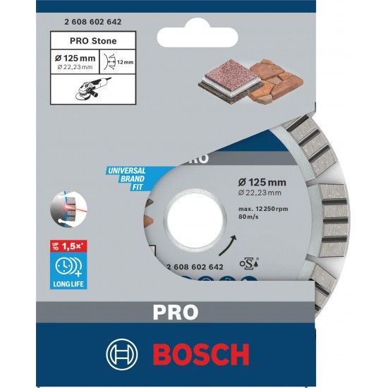 Disco de diamante PRO Stone, 125 x 22,23 x 2,2mm refª 2608602642 BOSCH