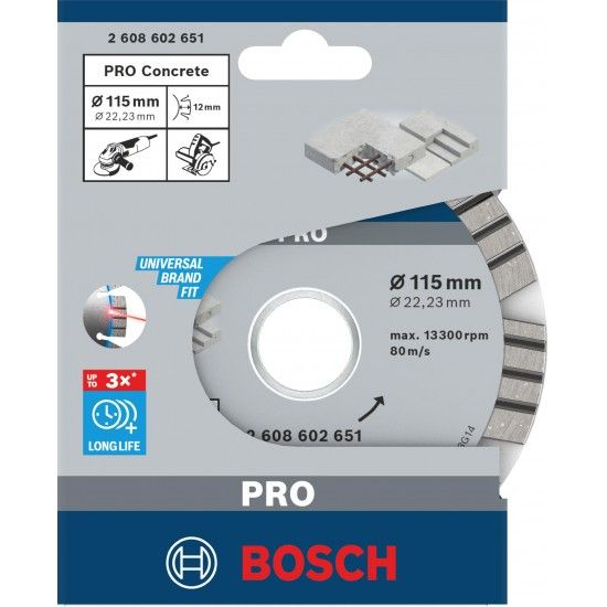 Disco de diamante PRO Concrete, 115 x 22,23 mm refª 2608602651 BOSCH