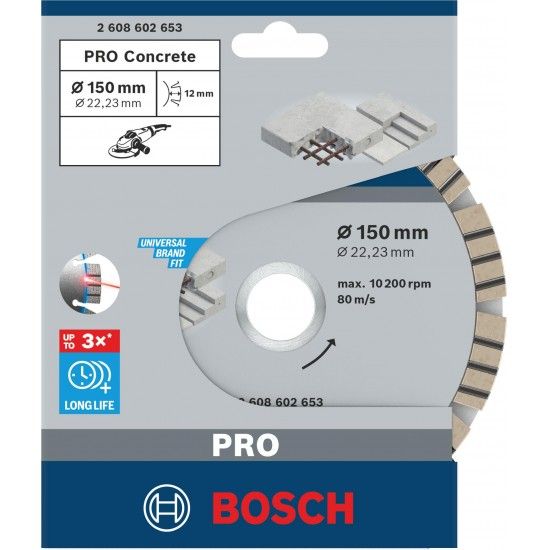Disco de diamante PRO Concrete, 150 x 22,23 mm refª 2608602653 BOSCH
