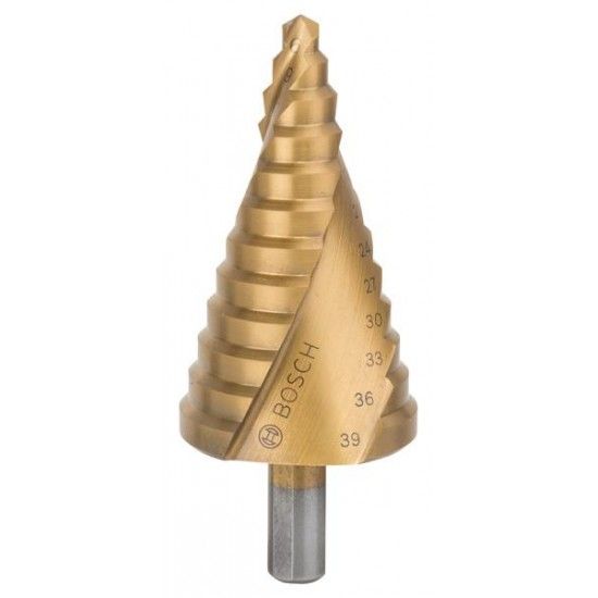 Broca escalonada Brocas escalonadas HSS-TiN. 6 - 39 mm, 10,0 mm, 93,5 mm refª 2608587431 BOSCH