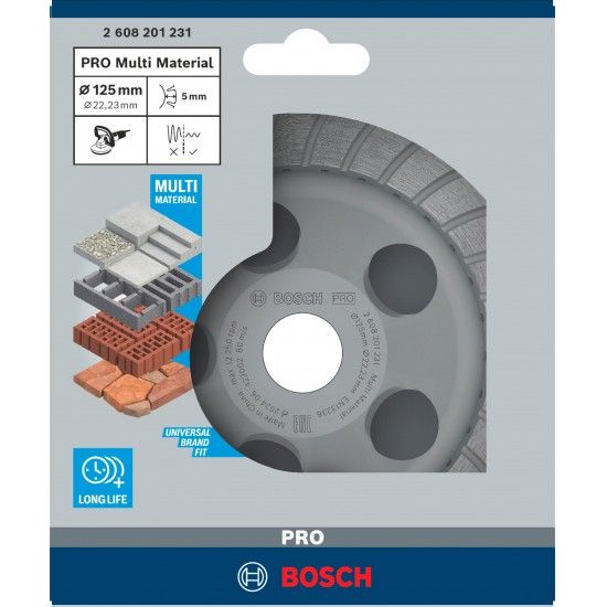 Mó PRO Multi Material, 5 x 125 x 22,23 mm refª 2608201231 BOSCH