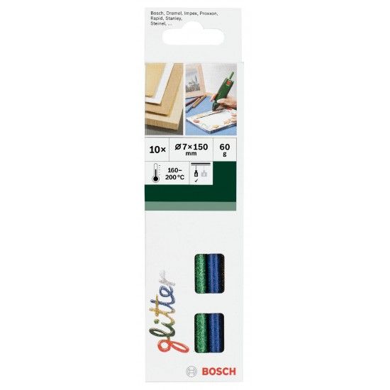 Bastão de cola transparente Bastão de cola com brilhos 7 mm10 unid., glitter refª 2609256D31 BOSCH