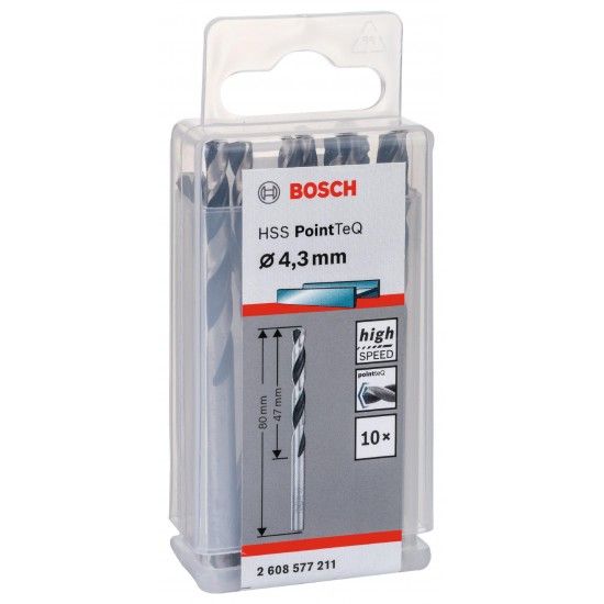 Broca helicoidal HSS PointTeQ 4,3 mm refª 2608577211 BOSCH