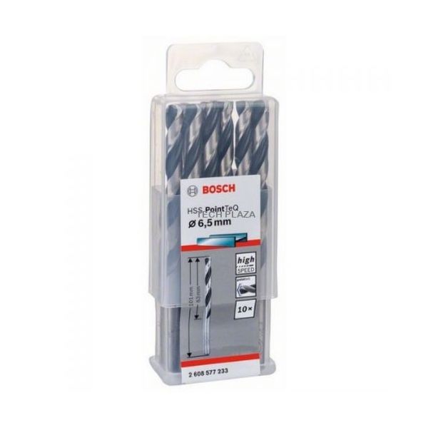 Bosch Broca Hss Pointteq 338, Ø 6,5mm X 101mm, 10 Pcs, Comprimento 63m