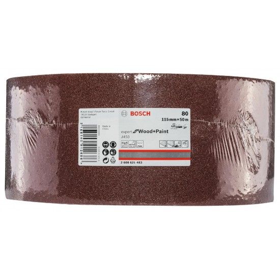 Lixa J450 Expert for Wood and Paint, 115 mm X 50 m, G80 refª 2608621483 BOSCH