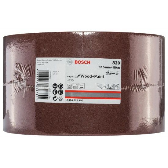 Lixa J450 Expert for Wood and Paint, 115 mm X 50 m, G320 refª 2608621490 BOSCH