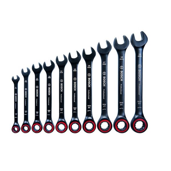 Bosch Kit Chaves Combinadas C/roquete 10pç (8-19mm) - 1.600.a01.6bu