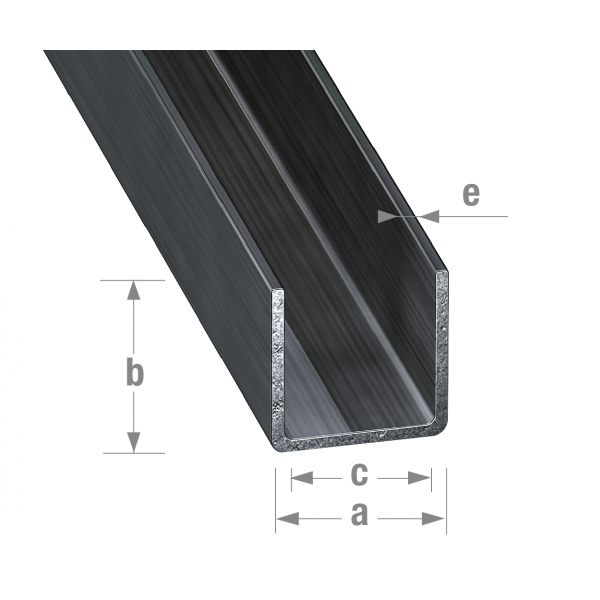 Cqfd Perfil u Aço 16x16x16mm - 1m - 10017012